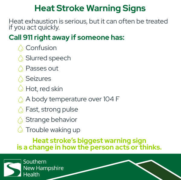 Call 911 right away if someone has:   Confusion  Slurred speech  Passes out  Seizures  Hot, red skin  A body temperature over 104 F  Fast, strong pulse  Strange behavior  Trouble waking up 