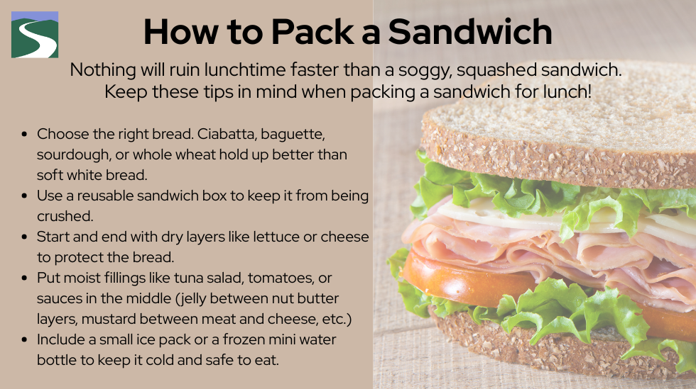 instructions for how to pack a sandwich without getting soggy